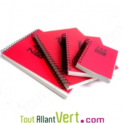Bloc spirale uni recycl Rouge A5, 320 pages ZapBook