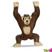 Chimpanz en bois debout 13 cm
