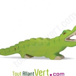Crocodile vert en bois 7 cm Holztiger