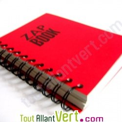 Bloc spirale uni recycl A6 80g 320 pages Rouge ZapBook