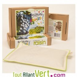 Bouillotte en coton bio aux ppins de raisin, 18x25cm