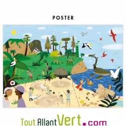 Puzzle + poster 150 pices Dinosaures, +6 ans