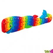 Puzzle Alphabet Baleine en bois colore de A  Z