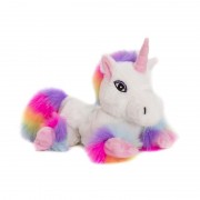 Peluche bouillotte déhoussable Licorne blanche arc en ciel au micro-ondes