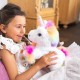 Peluche bouillotte déhoussable Licorne blanche arc en ciel au micro-ondes