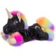 Peluche bouillotte Licorne noire déhoussable arc en ciel au micro-ondes