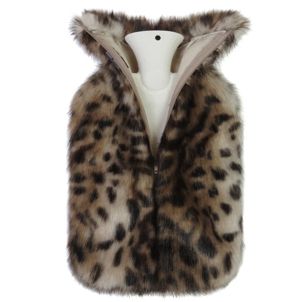 Confort : Chaussons chauffant bouillotte léopard