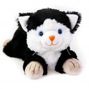 Bouillotte peluche enfant Chat Yeux Bleu micro ondes