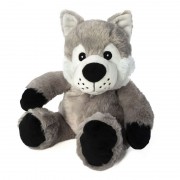 Peluche bouillotte Loup déhoussable à chauffer au micro-ondes