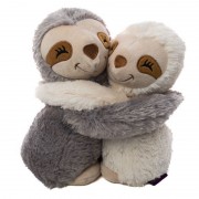 Duo de Paresseux, Peluche bouillotte déhoussable, micro-ondes