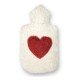 Bouillotte à eau enfant coeur rouge en coton, 0,8l