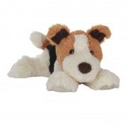 Peluche Bouillotte Chien Terrier allongé à chauffer aux micro-ondes