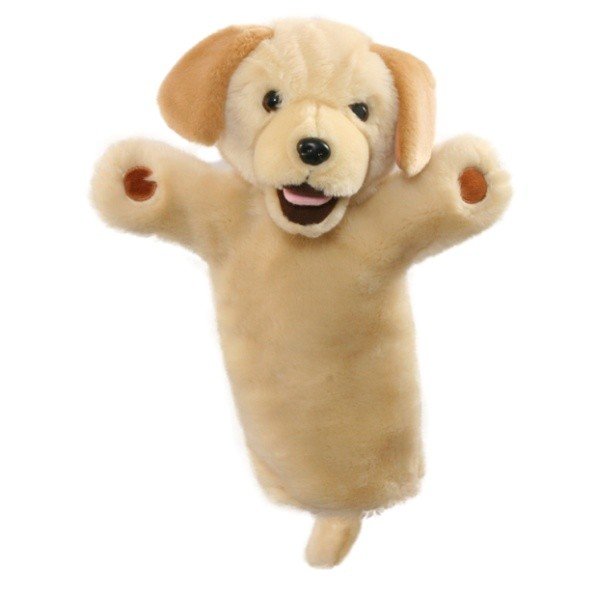 Marionnette à main Chien Labrador beige à longue manche