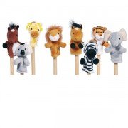 8 petites marionnettes à doigts animaux sauvages 8cm