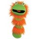 Marionnette chaussettes à bras Ginger vert et orange 40cm.
