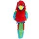Grande Marionnette Oiseau Ara Amazone Rouge avec couineur et bouche articulée, 45cm