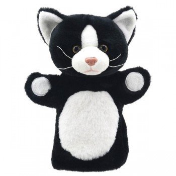 Marionnette à main enfant Chat noir et blanc 22cm