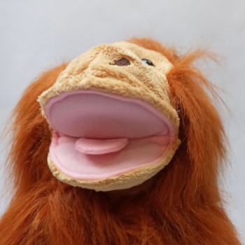 Géante Marionnette Singe orange Orang-outan, avec banane et bouche