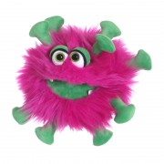 Marionnette ventriloque monstre rose et vert, Kai, 20cm