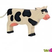 Vache en bois debout 11cm