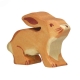 Lapin en bois prt  bondir 4x5,5 cm