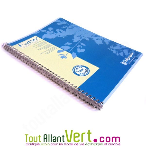 Bloc Notebook recyclé à spirale A4 MIQUELRIUS Petits carreaux 5x5 perforé  bleu : Chez Rentreediscount Fournitures scolaires