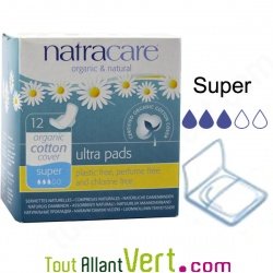Serviettes hygiéniques naturelles et coton biologique, Natracare
