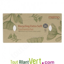 Boite distributrice de 100 mouchoirs en papier recycl, 2 plis