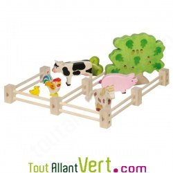 Barrire en bois pour animaux de ferme 6x20 cm