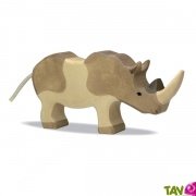 Rhinocéros en bois debout 9 cm