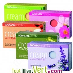 Savon bio Sodasan huiles essentielles, vgtales et beurre de karit bio, 100gr