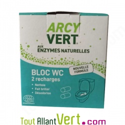 Recharge Bloc WC Bio x2 naturel Bactéries lactiques Arcy Vert