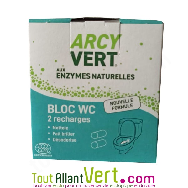 Recharge Bloc WC Bio x2 naturel Bactéries lactiques Arcy Vert achat vente  écologique - Acheter sur