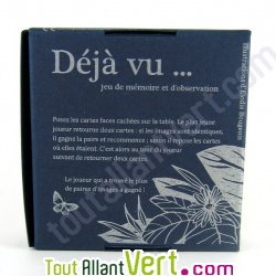 Dj vu, jeu de mmoire et d\'observation sur le thme du jardin, bleu marine