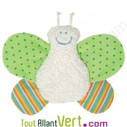 Bouillotte Papillon aux noyaux de cerise en coton bio, 40 x 29 cm