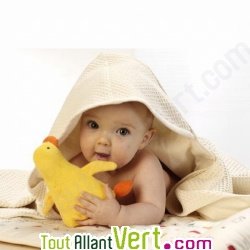 Sortie de bain pour bb avec doublure flanelle, coton bio