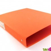 Classeur 4 anneaux carton recyclé, orange Forever, dos 4 cm