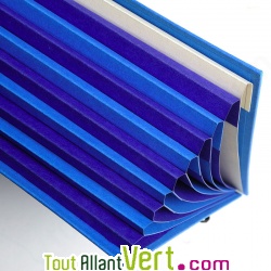 Trieur 9 compartiments bleu, dos extensible, A4+ recyclé, Forever