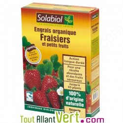 Engrais organique Fraisiers et petits fruits, agrée bio 750g, Solabiol