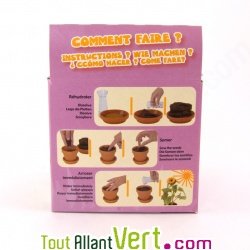 Pot terre cuite enfant Tournesol nain + terreau et graines, 12 cm