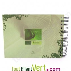 Album photo recycl  spirale, 23x16cm, Fort verte
