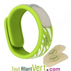 Bracelet anti-moustiques aux huiles essentielles Parakito Vert Zebr