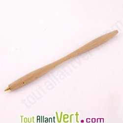 Stylo bille bois , forme amincie, rechargeable 18 cm
