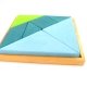 Tangram en bois 3 couleurs, 23x23 cm