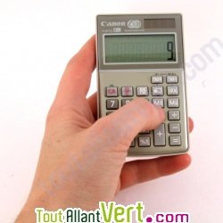 Calculatrice de poche solaire recycle, Canon
