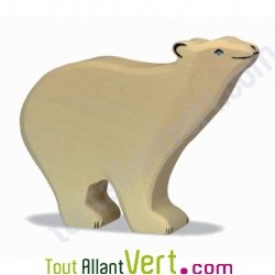 Ours polaire en bois debout 11 cm