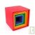 Cube empilable coloré en bois, 65cm