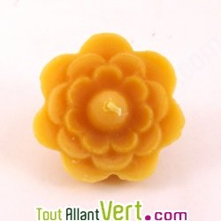 Bougie flottante fleur jaune 100% cire d\'abeille
