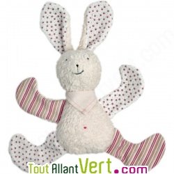 Lapin en laine vierge et coton bio, 24 cm