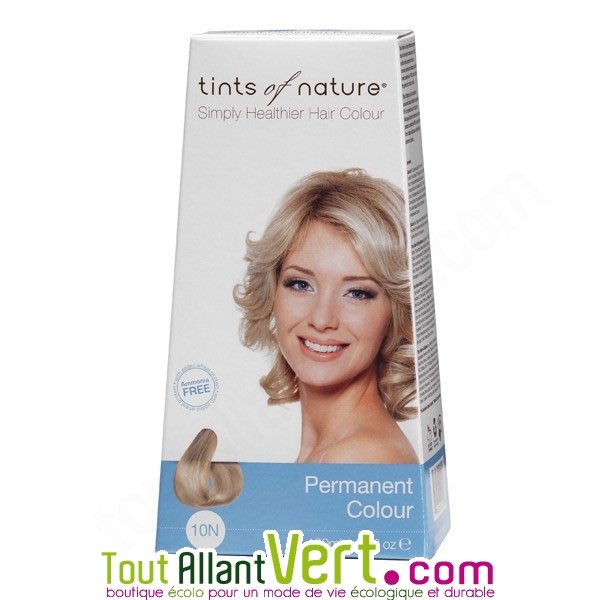 Teinture permanente coloration bio pour cheveux 10N Blond Platine